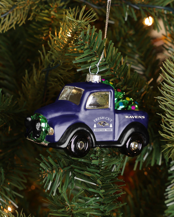 Baltimore Ravens Blown Glass Truck Ornament FOCO - FOCO.com