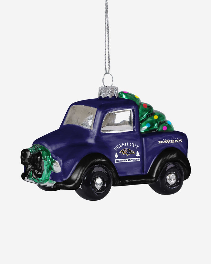 Baltimore Ravens Blown Glass Truck Ornament FOCO - FOCO.com