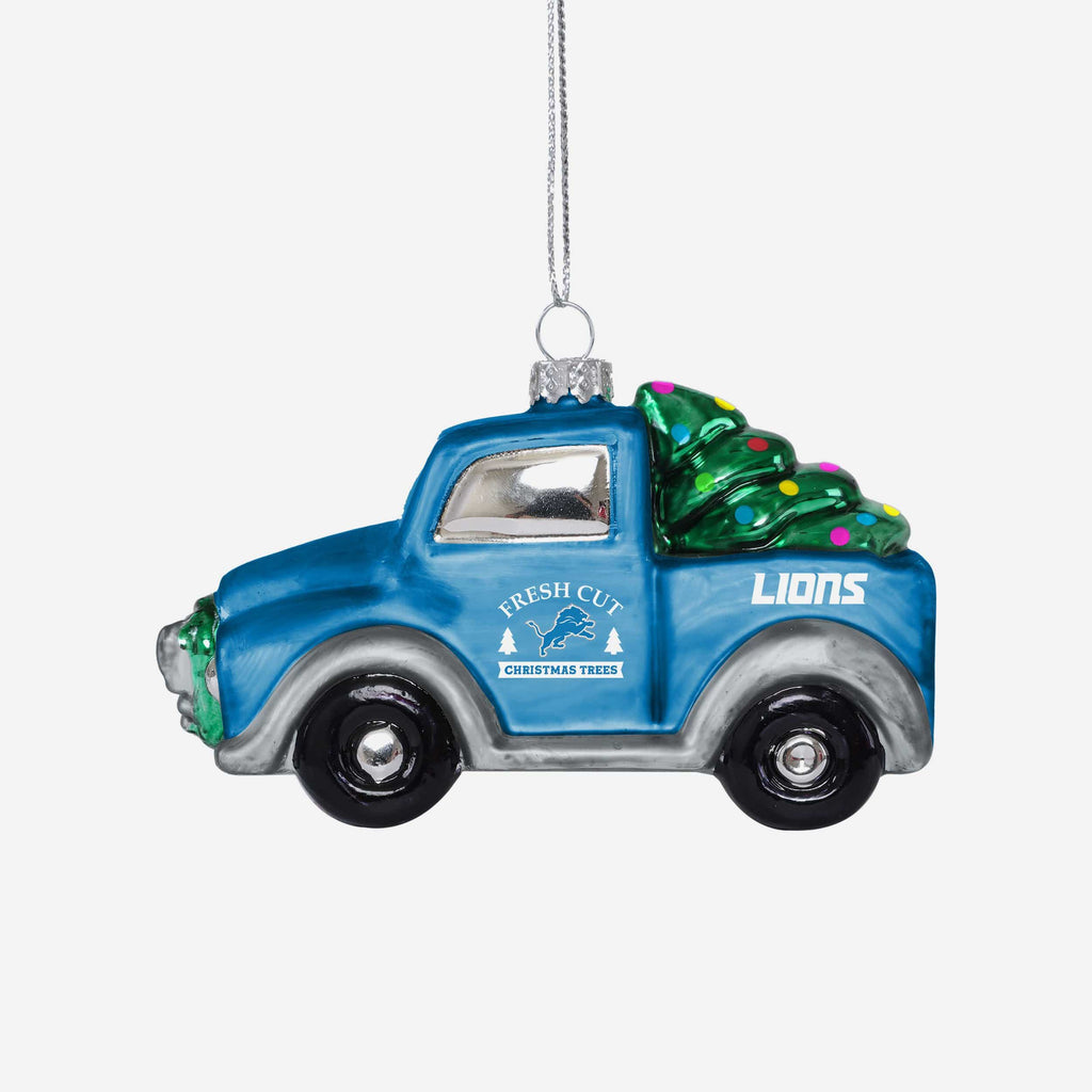 Detroit Lions Blown Glass Truck Ornament FOCO - FOCO.com