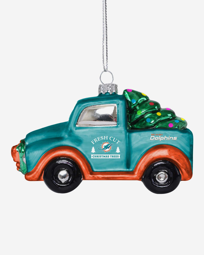 Miami Dolphins Blown Glass Truck Ornament FOCO - FOCO.com