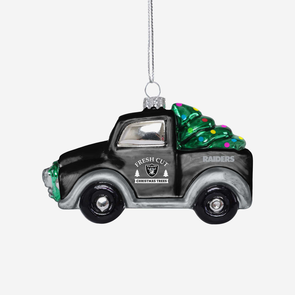 Las Vegas Raiders Blown Glass Truck Ornament FOCO - FOCO.com