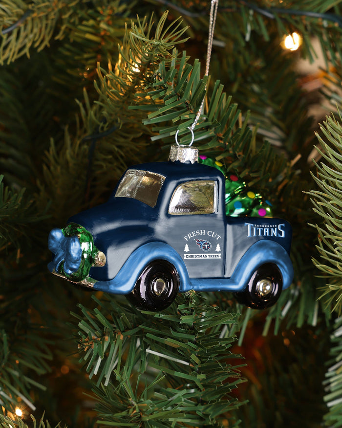 Tennessee Titans Blown Glass Truck Ornament FOCO - FOCO.com