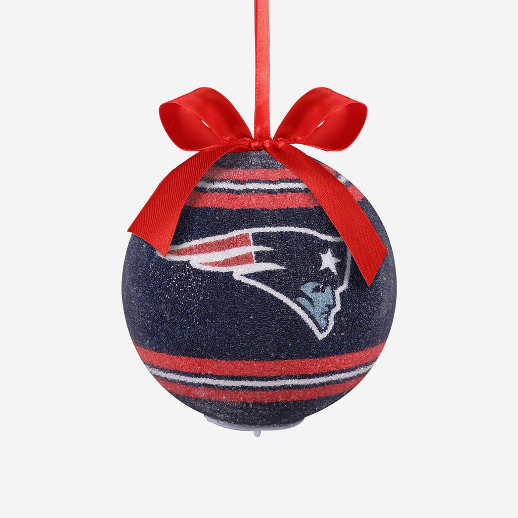 New England Patriots LED Shatterproof Ball Ornament FOCO - FOCO.com