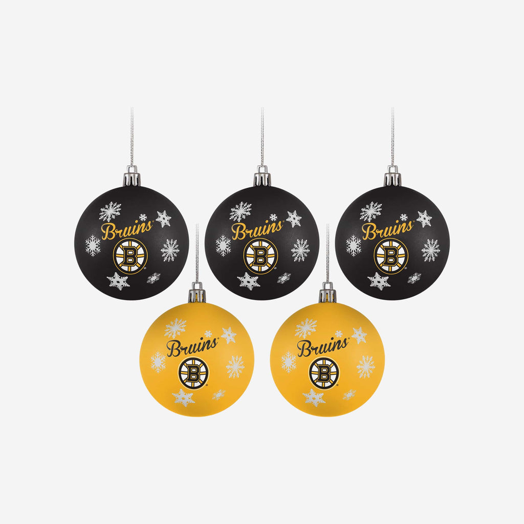 Boston Bruins 5 Pack Shatterproof Ball Ornament Set FOCO - FOCO.com