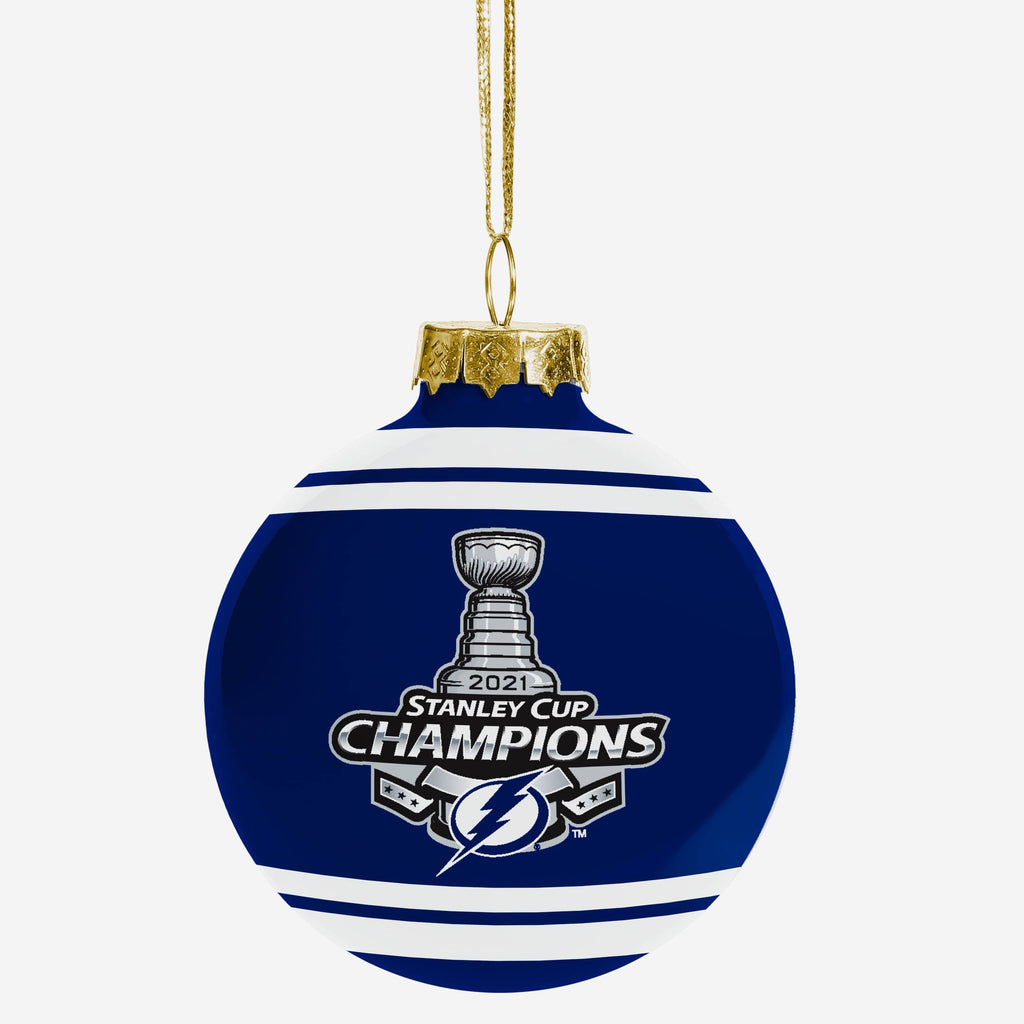 Tampa Bay Lightning 2021 Stanley Cup Champions Glass Ball Ornament FOCO - FOCO.com