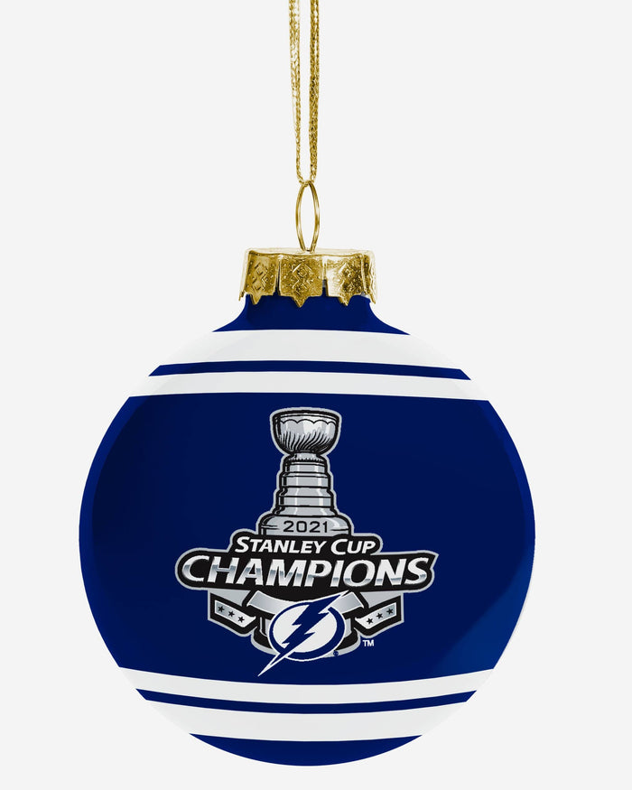 Tampa Bay Lightning 2021 Stanley Cup Champions Glass Ball Ornament FOCO - FOCO.com