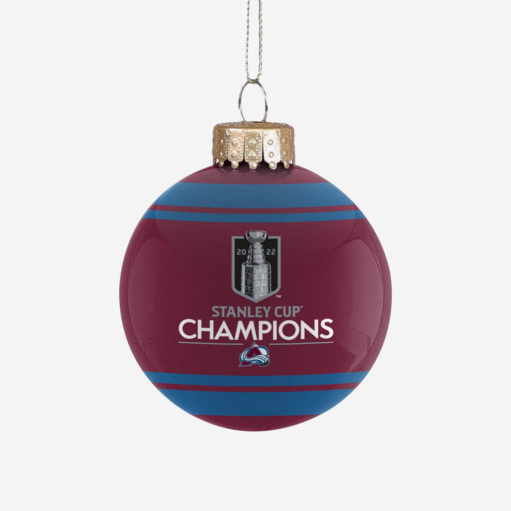 Colorado Avalanche 2022 Stanley Cup Champions Glass Ball Ornament FOCO - FOCO.com