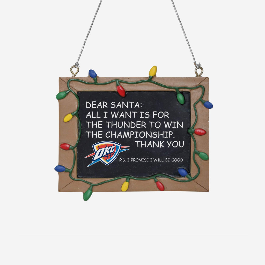 Oklahoma City Thunder Resin Chalkboard Sign Ornament FOCO - FOCO.com