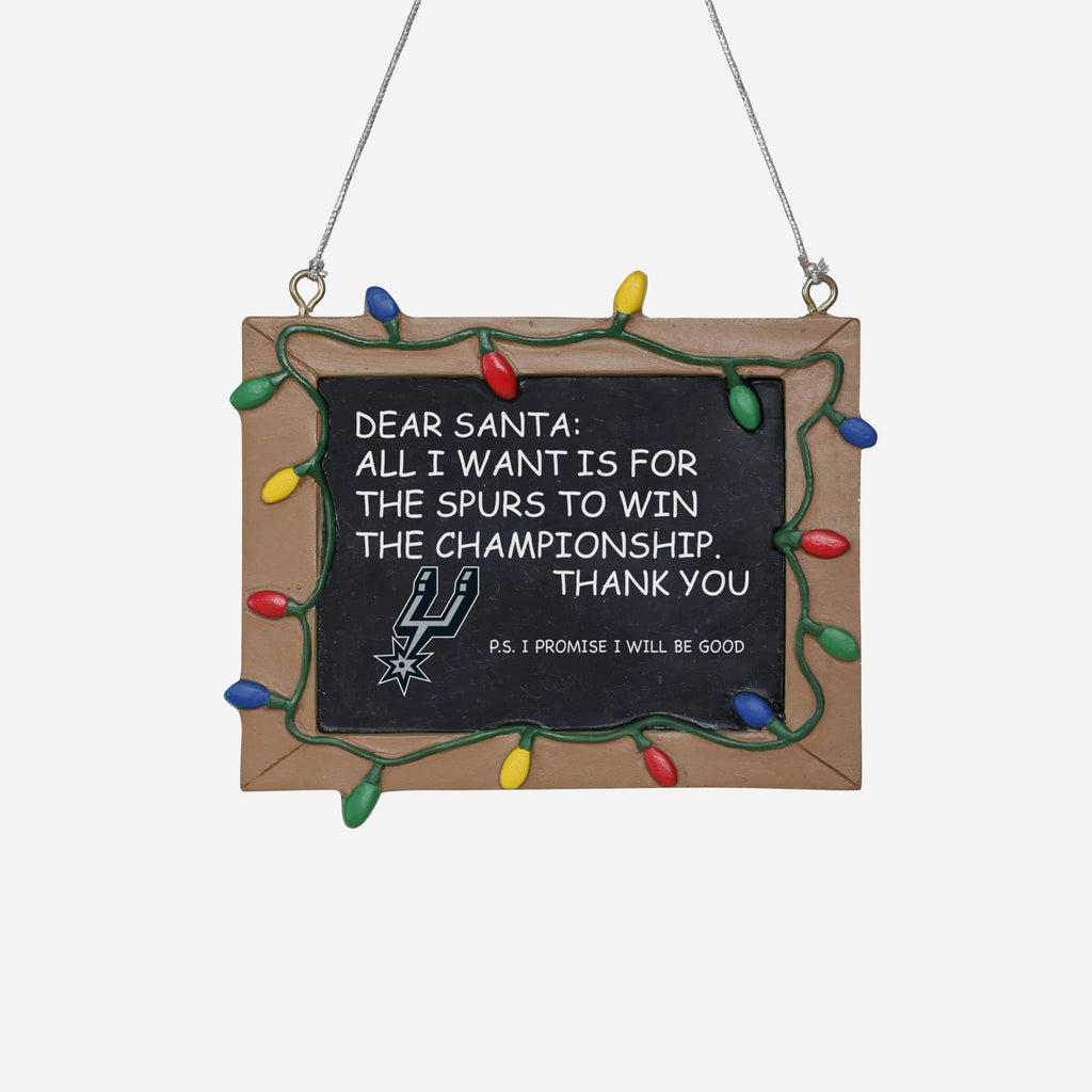 San Antonio Spurs Resin Chalkboard Sign Ornament FOCO - FOCO.com