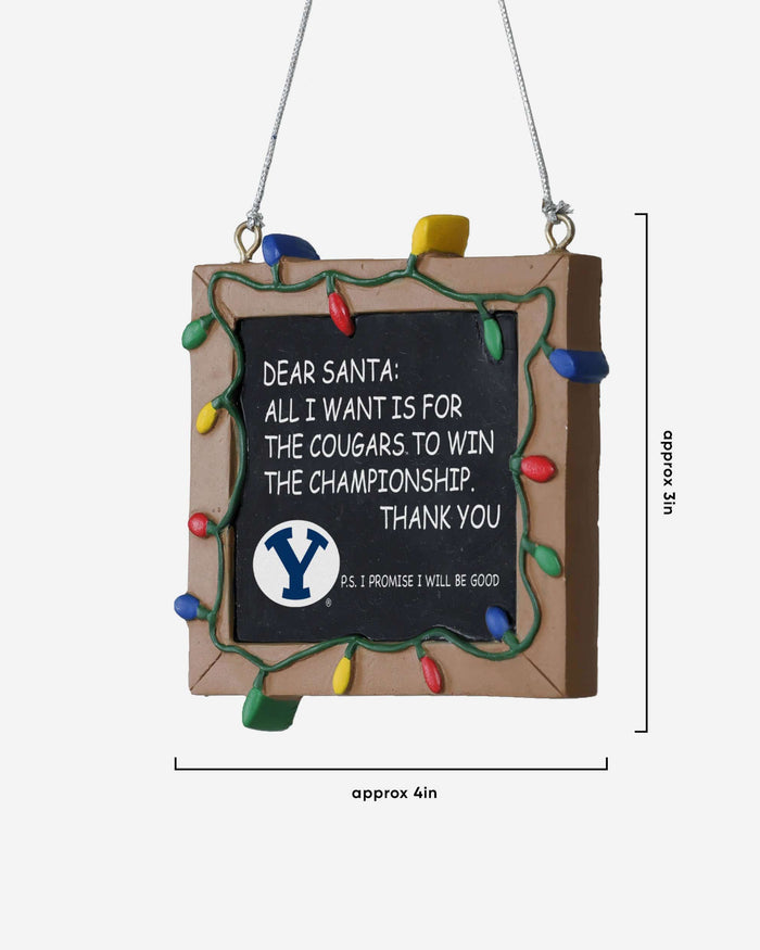 BYU Cougars Resin Chalkboard Sign Ornament FOCO - FOCO.com