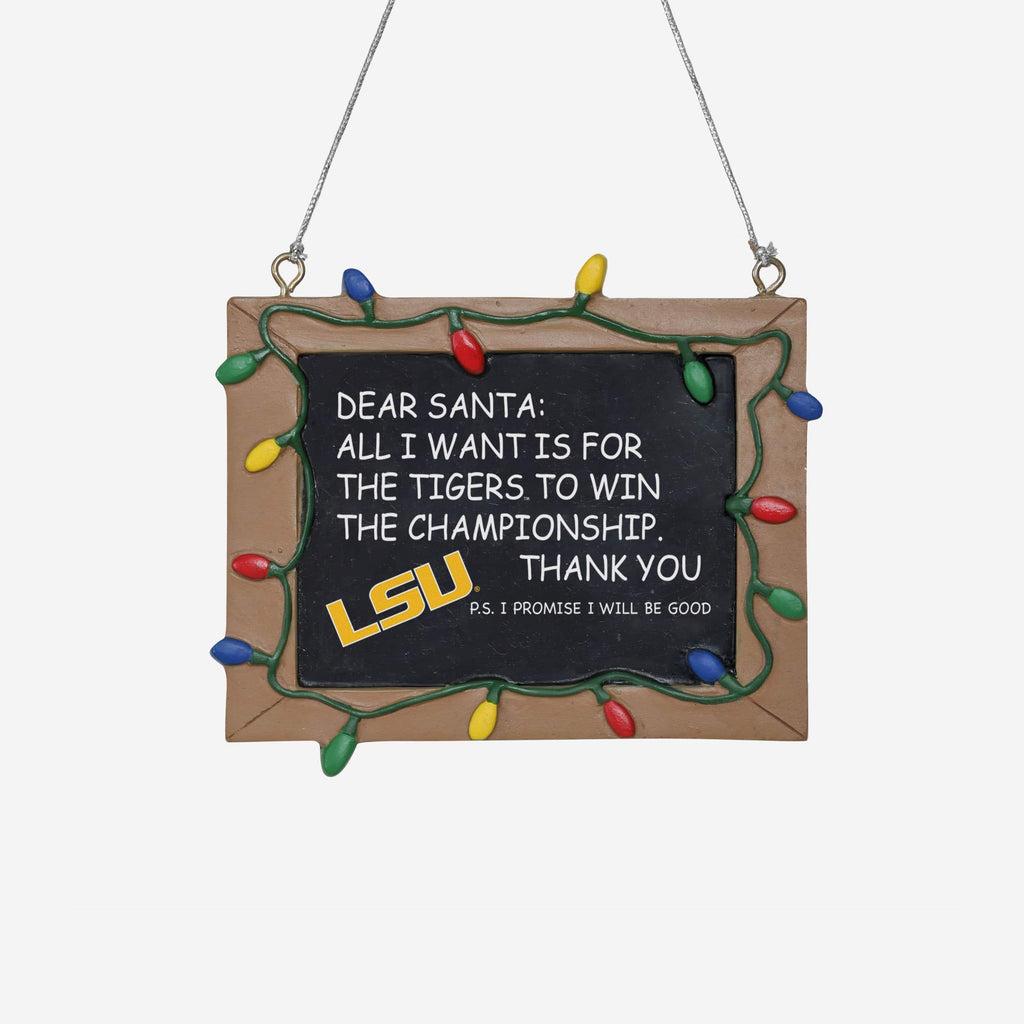 LSU Tigers Chalkboard Sign Ornament FOCO - FOCO.com