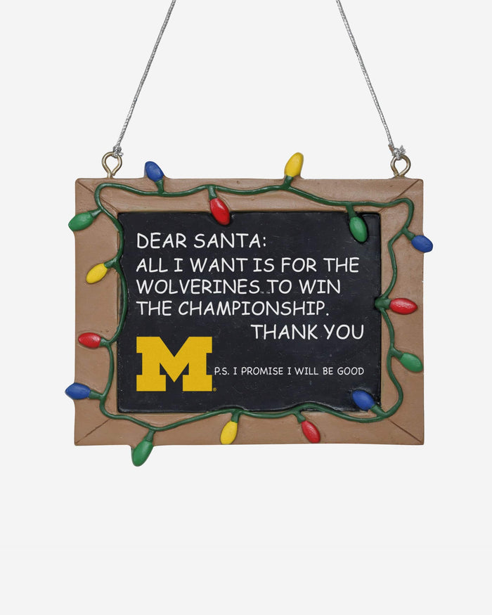 Michigan Wolverines Chalkboard Sign Ornament FOCO - FOCO.com