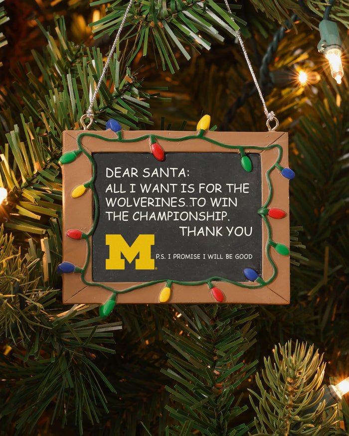 Michigan Wolverines Chalkboard Sign Ornament FOCO - FOCO.com