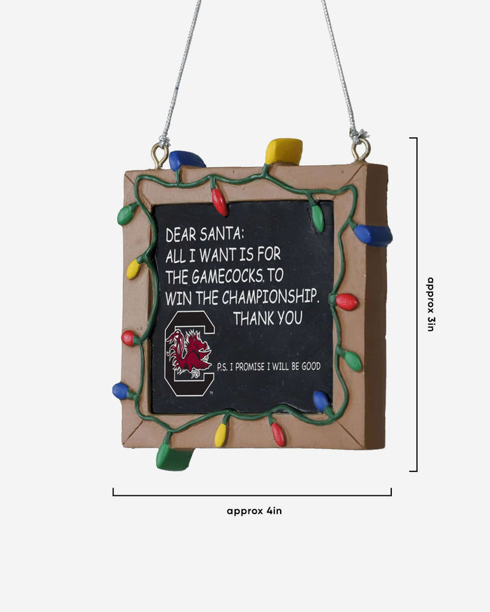 South Carolina Gamecocks Resin Chalkboard Sign Ornament FOCO - FOCO.com