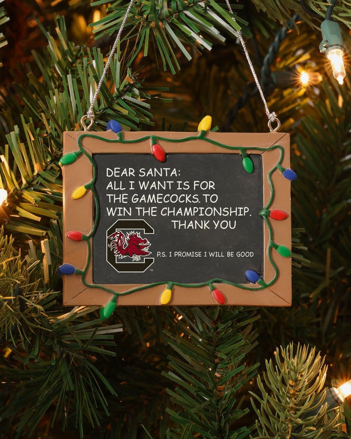 South Carolina Gamecocks Resin Chalkboard Sign Ornament FOCO - FOCO.com