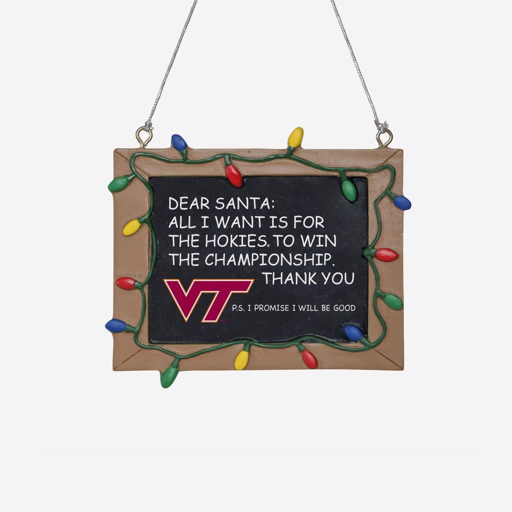 Virginia Tech Hokies Chalkboard Sign Ornament FOCO - FOCO.com