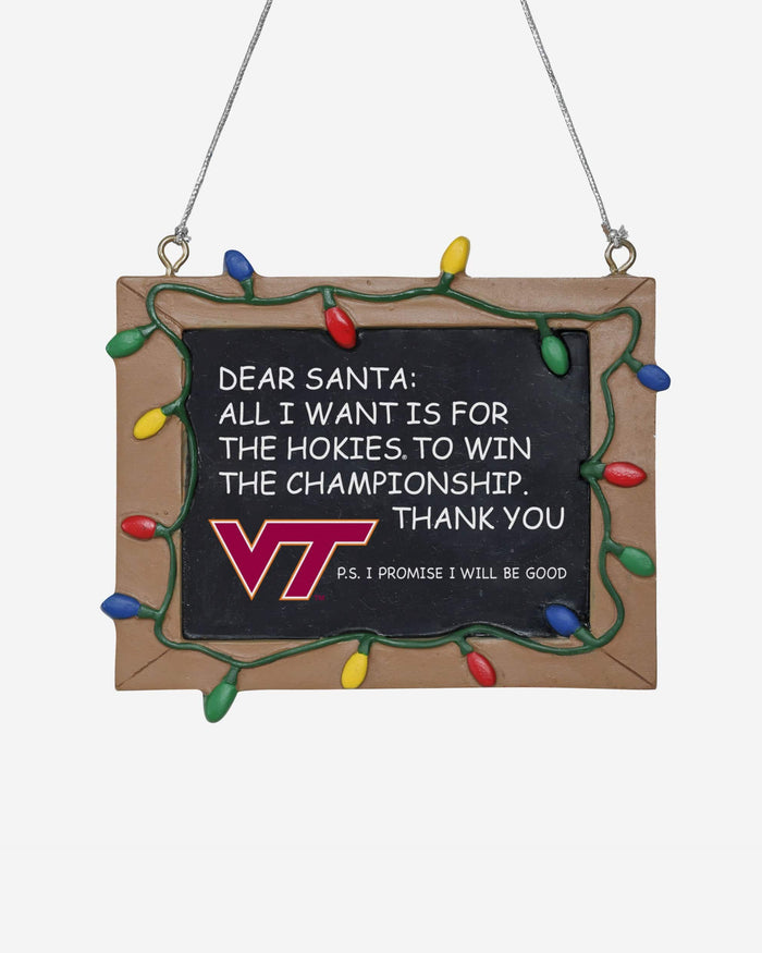 Virginia Tech Hokies Chalkboard Sign Ornament FOCO - FOCO.com