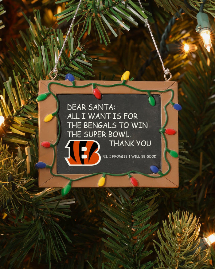 Cincinnati Bengals Resin Chalkboard Sign Ornament FOCO - FOCO.com