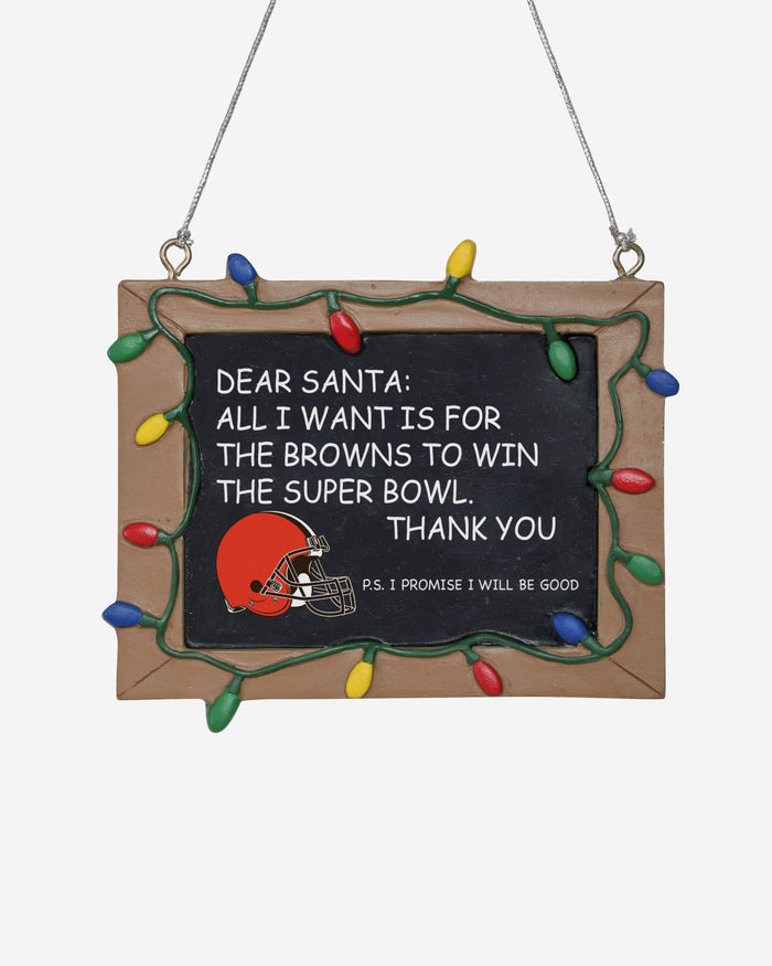 Cleveland Browns Holiday Resin Chalkboard Sign Ornament FOCO - FOCO.com