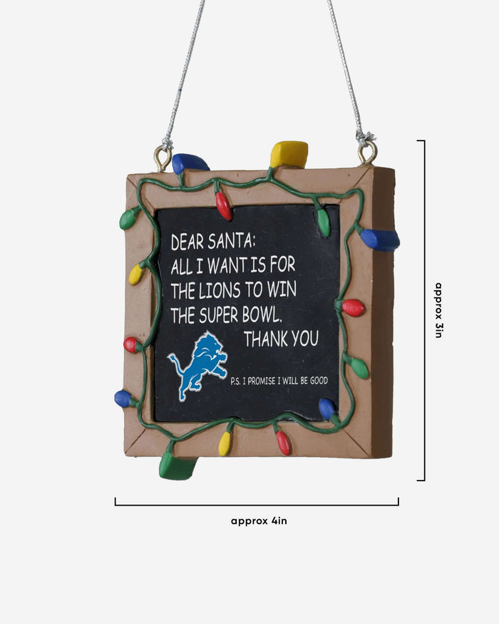 Detroit Lions Resin Chalkboard Sign Ornament FOCO - FOCO.com