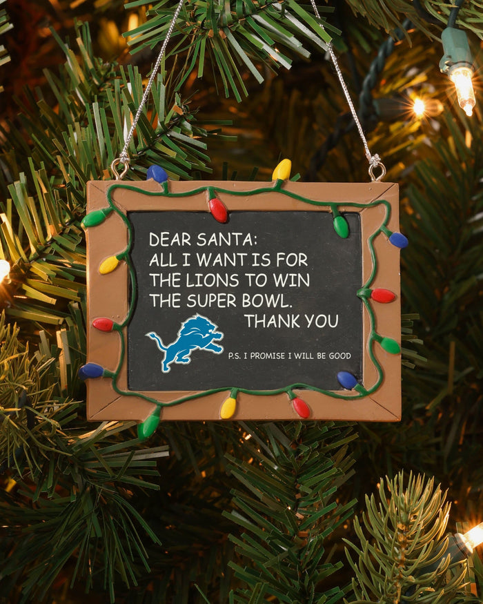 Detroit Lions Resin Chalkboard Sign Ornament FOCO - FOCO.com