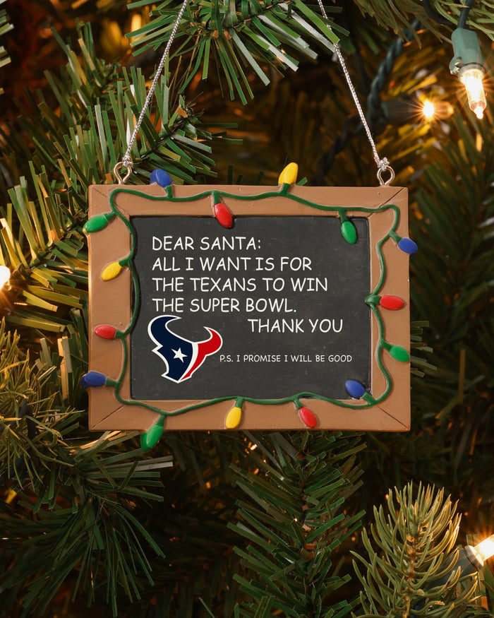 Houston Texans Resin Chalkboard Sign Ornament FOCO - FOCO.com