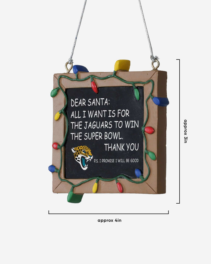 Jacksonville Jaguars Resin Chalkboard Sign Ornament FOCO - FOCO.com