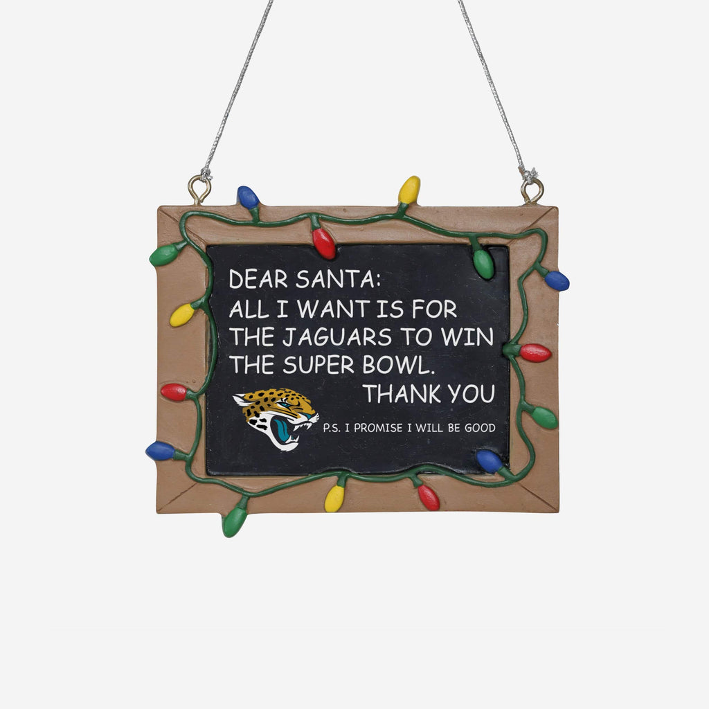 Jacksonville Jaguars Resin Chalkboard Sign Ornament FOCO - FOCO.com