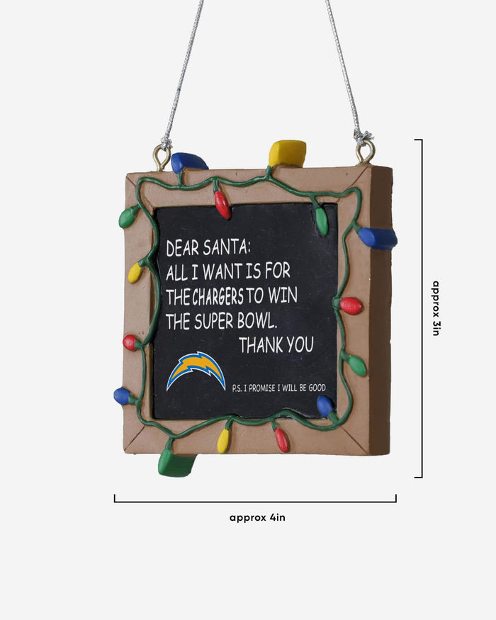 Los Angeles Chargers Resin Chalkboard Sign Ornament FOCO - FOCO.com