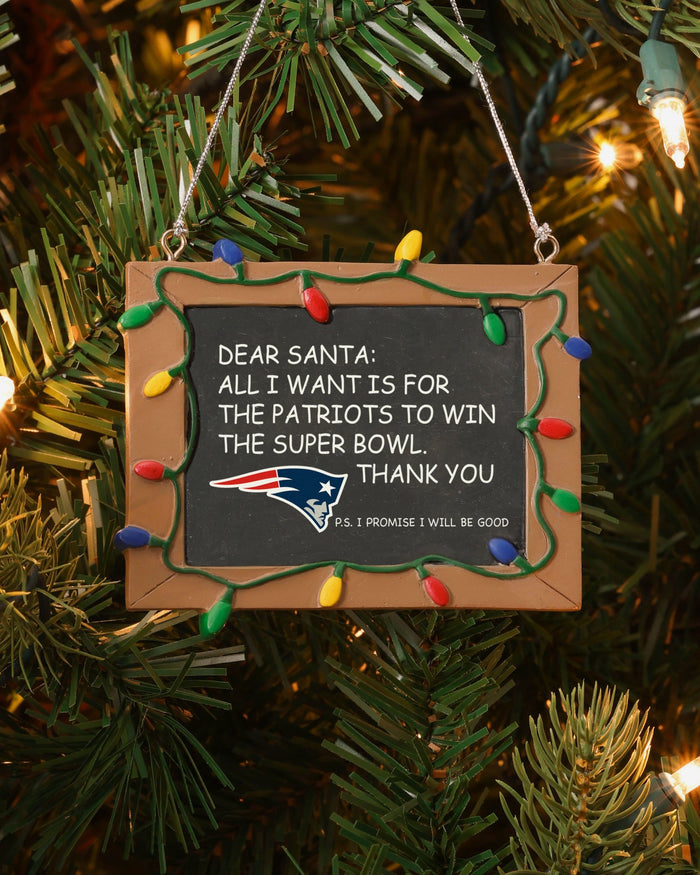 New England Patriots Resin Chalkboard Sign Ornament FOCO - FOCO.com