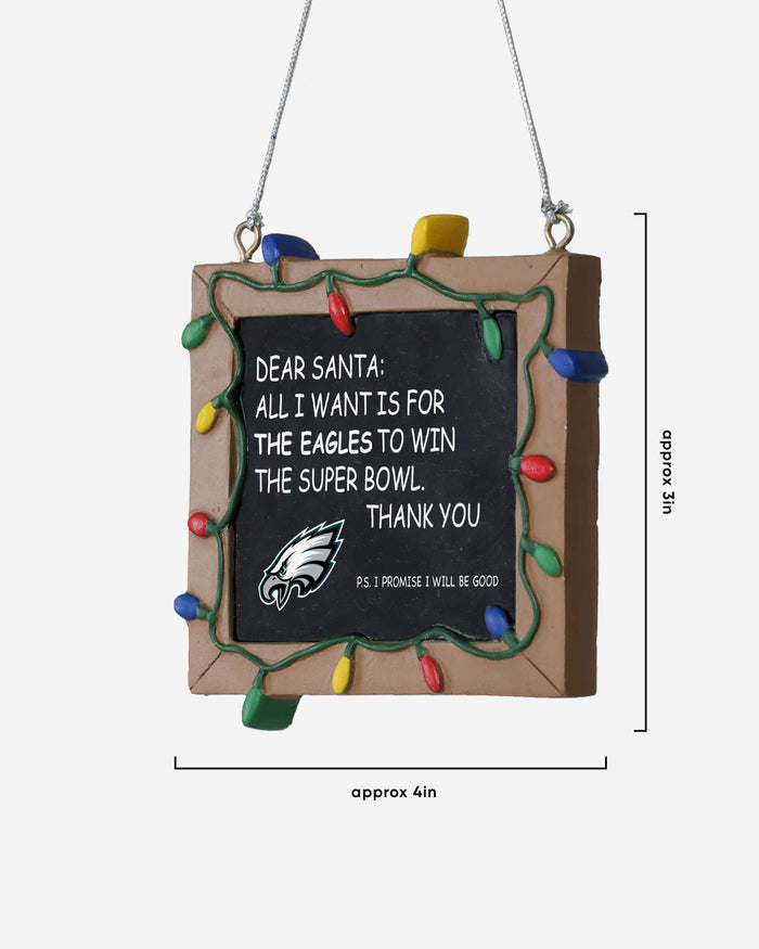 Philadelphia Eagles Resin Chalkboard Sign Ornament FOCO - FOCO.com