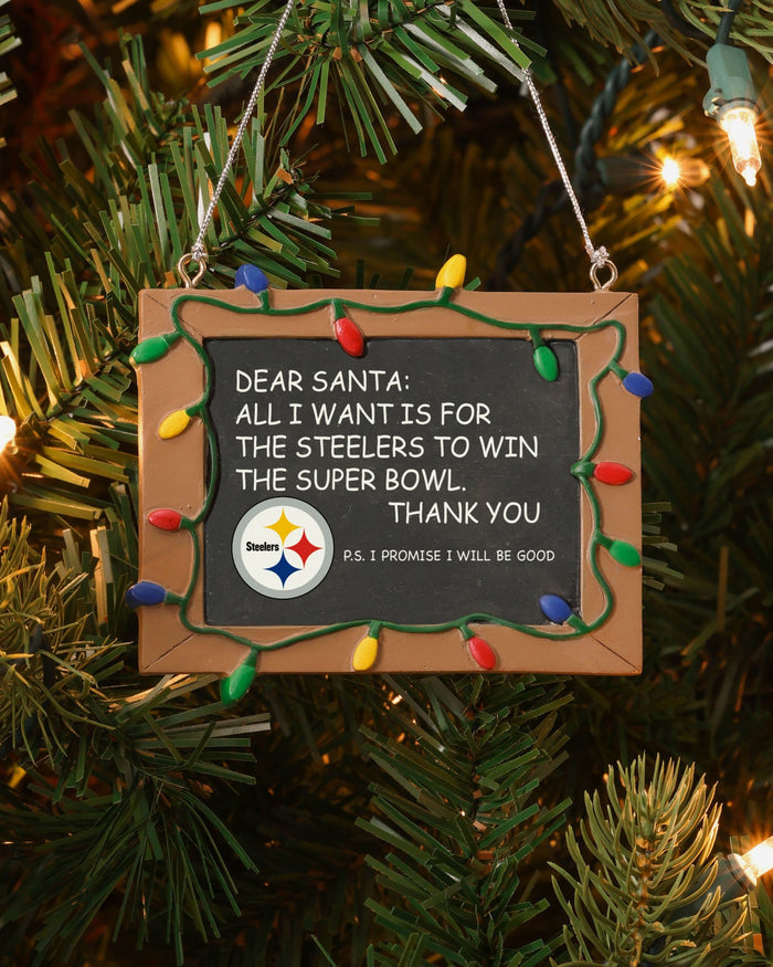 Pittsburgh Steelers Resin Chalkboard Sign Ornament FOCO - FOCO.com