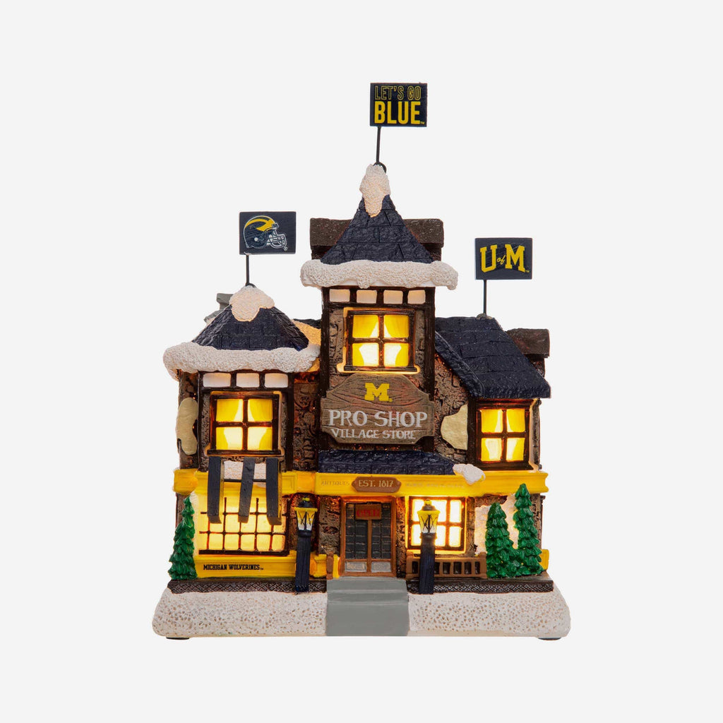 Michigan Wolverines Light Up Resin Team Village FOCO - FOCO.com