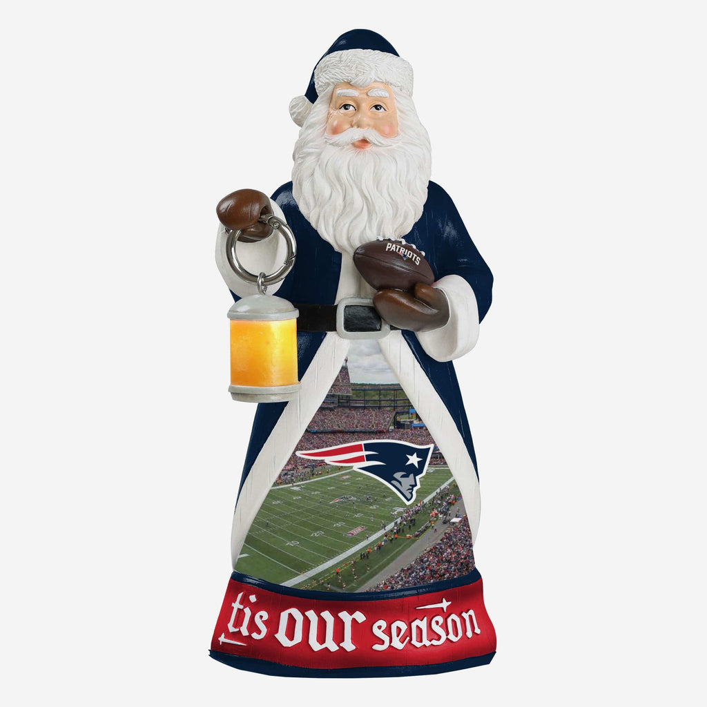 New England Patriots Santa Figure With Light Up Lantern FOCO - FOCO.com
