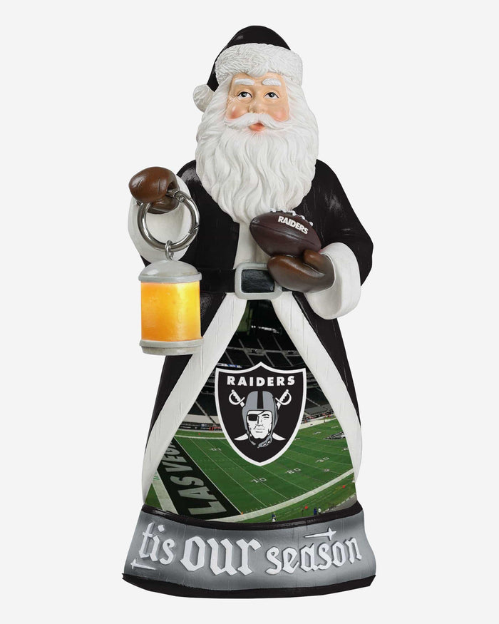 Las Vegas Raiders Santa Figure With Light Up Lantern FOCO - FOCO.com