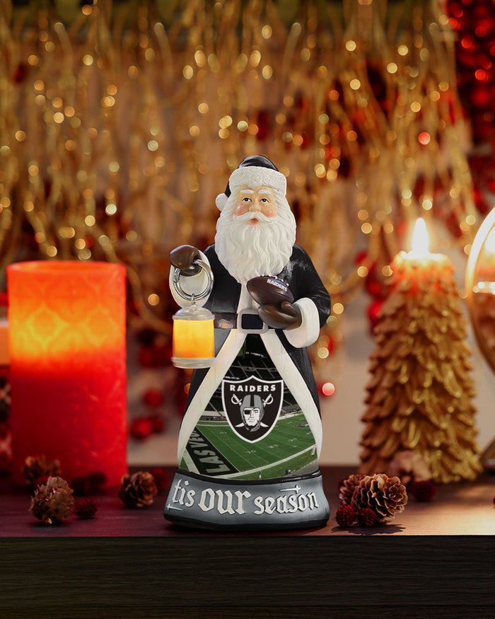 Las Vegas Raiders Santa Figure With Light Up Lantern FOCO - FOCO.com