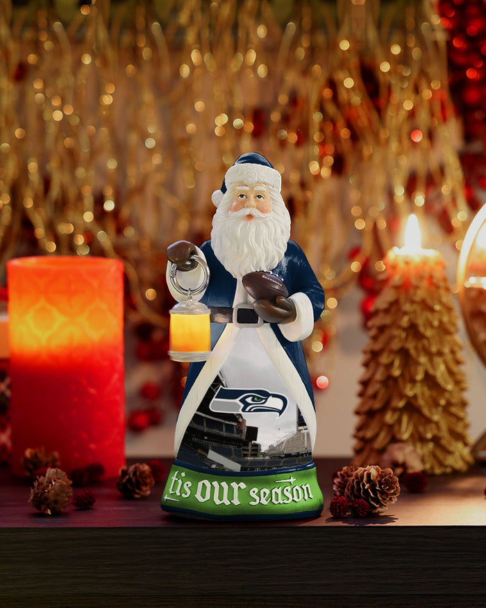 Seattle Seahawks Santa Figure With Light Up Lantern FOCO - FOCO.com