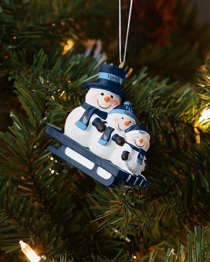 Tampa Bay Rays Sledding Snowmen Ornament FOCO - FOCO.com