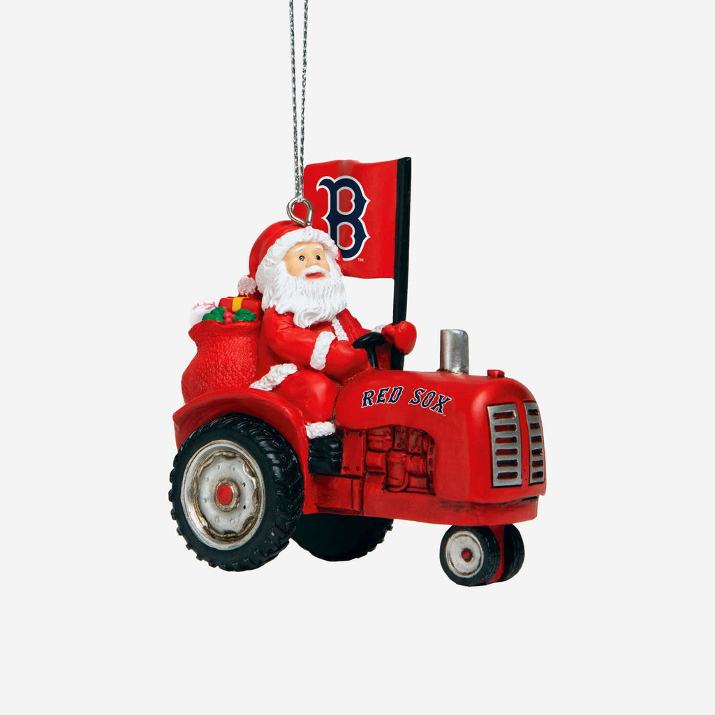 Boston Red Sox Santa Riding Tractor Ornament FOCO - FOCO.com