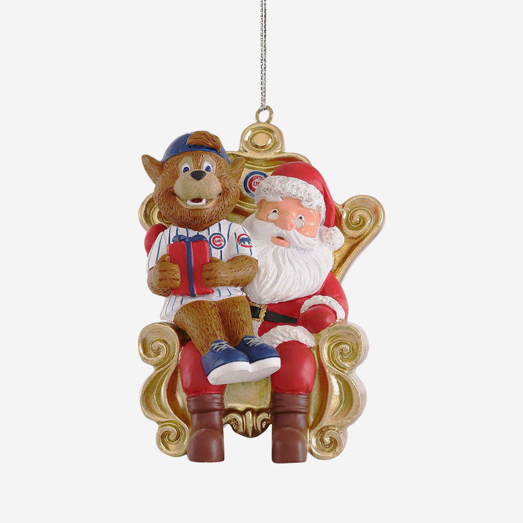 Clark Chicago Cubs Mascot On Santa's Lap Ornament Foco - FOCO.com