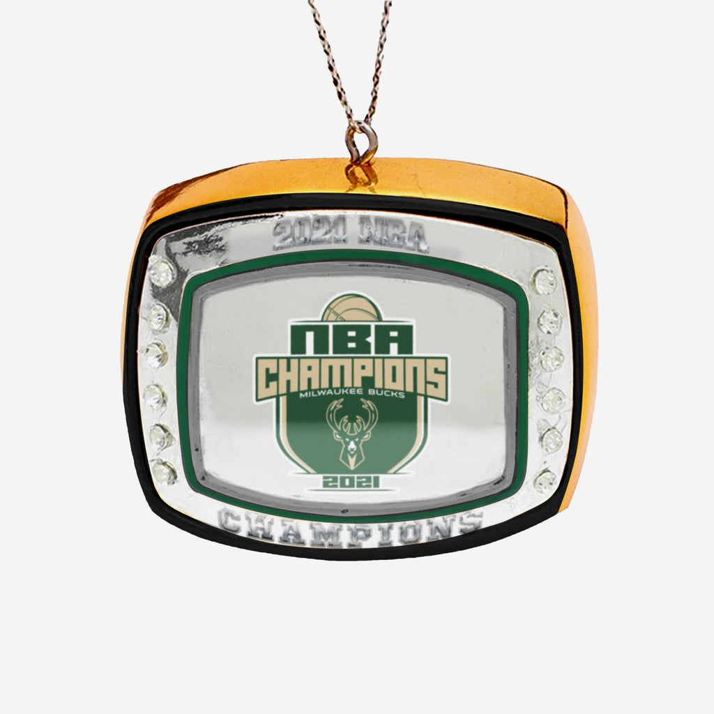 Milwaukee Bucks 2021 NBA Champions Ring Ornament FOCO - FOCO.com