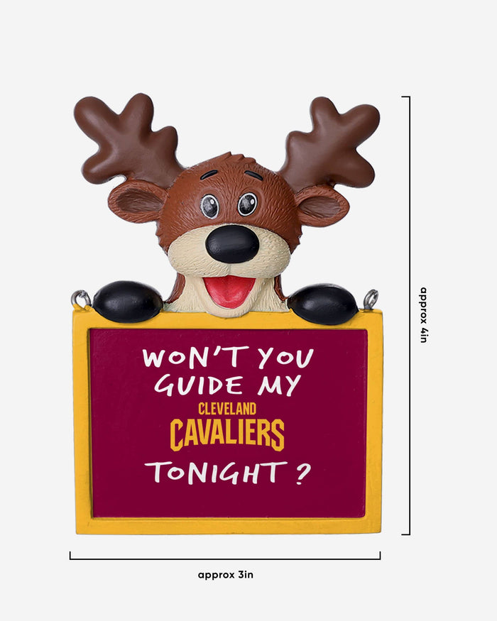 Cleveland Cavaliers Reindeer With Sign Ornament FOCO - FOCO.com