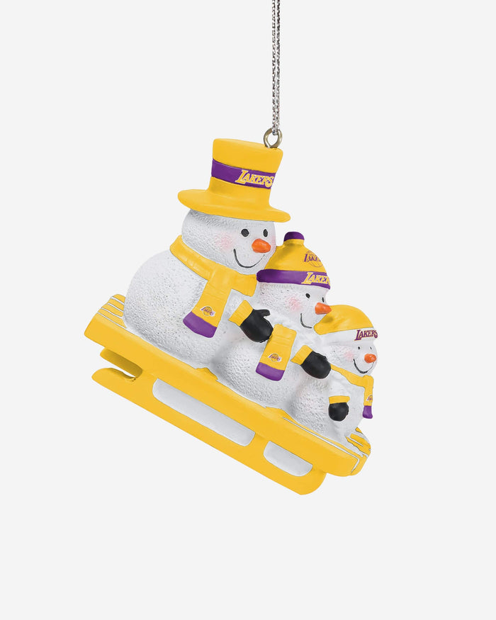 Los Angeles Lakers Sledding Snowmen Ornament FOCO - FOCO.com