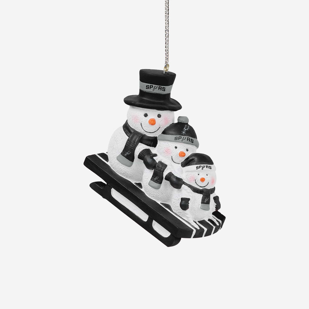 San Antonio Spurs Sledding Snowmen Ornament FOCO - FOCO.com