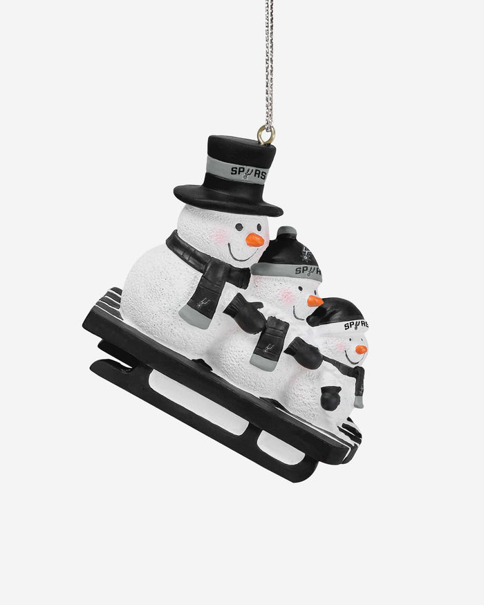 San Antonio Spurs Sledding Snowmen Ornament FOCO - FOCO.com