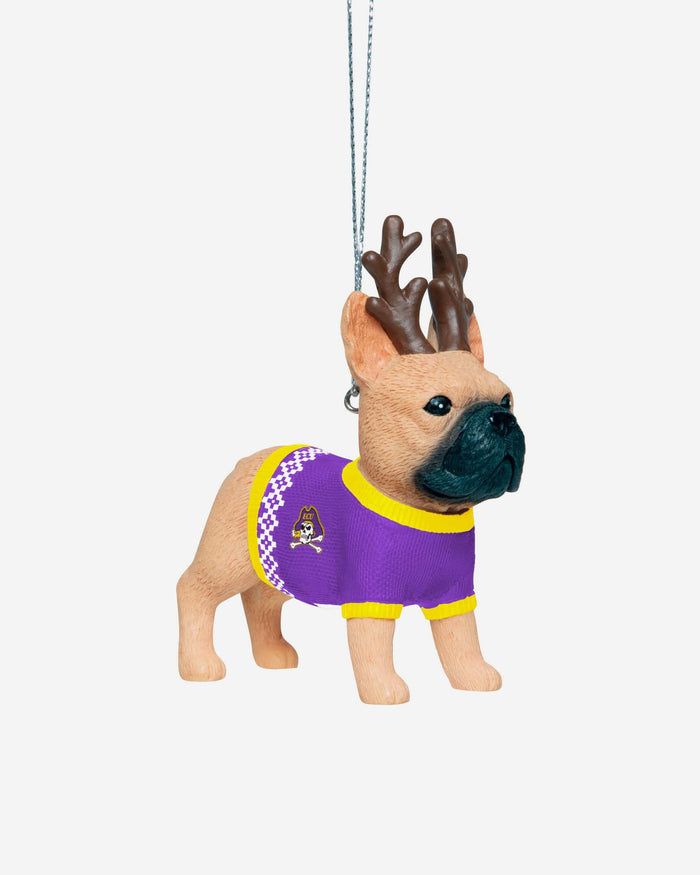East Carolina Pirates French Bulldog Wearing Sweater Ornament FOCO - FOCO.com