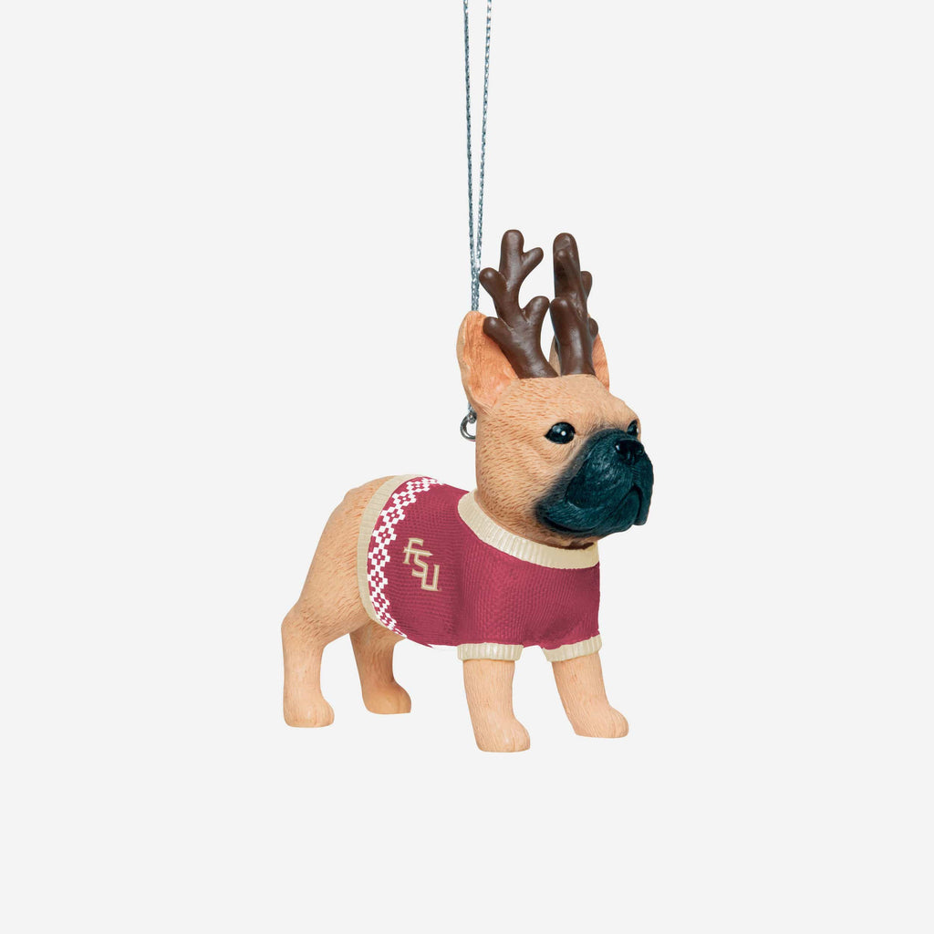 Florida State Seminoles French Bulldog Wearing Sweater Ornament FOCO - FOCO.com