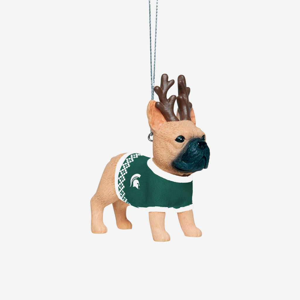 Michigan State Spartans French Bulldog Wearing Sweater Ornament FOCO - FOCO.com