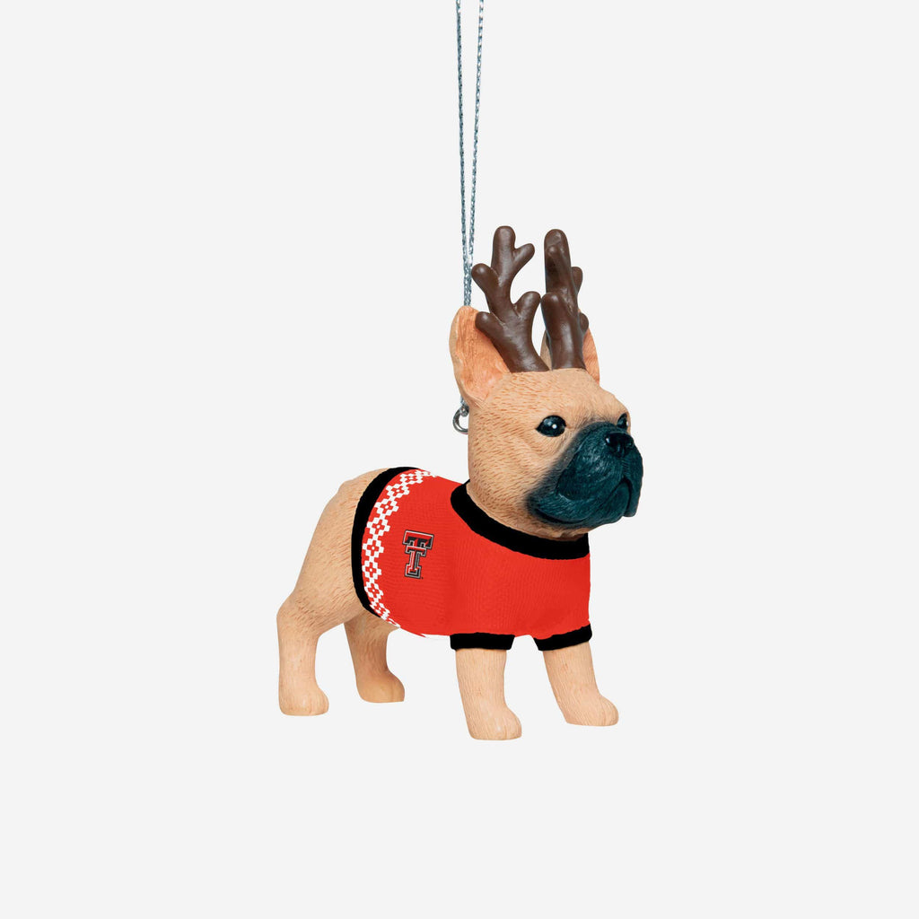 Texas Tech Red Raiders French Bulldog Wearing Sweater Ornament FOCO - FOCO.com
