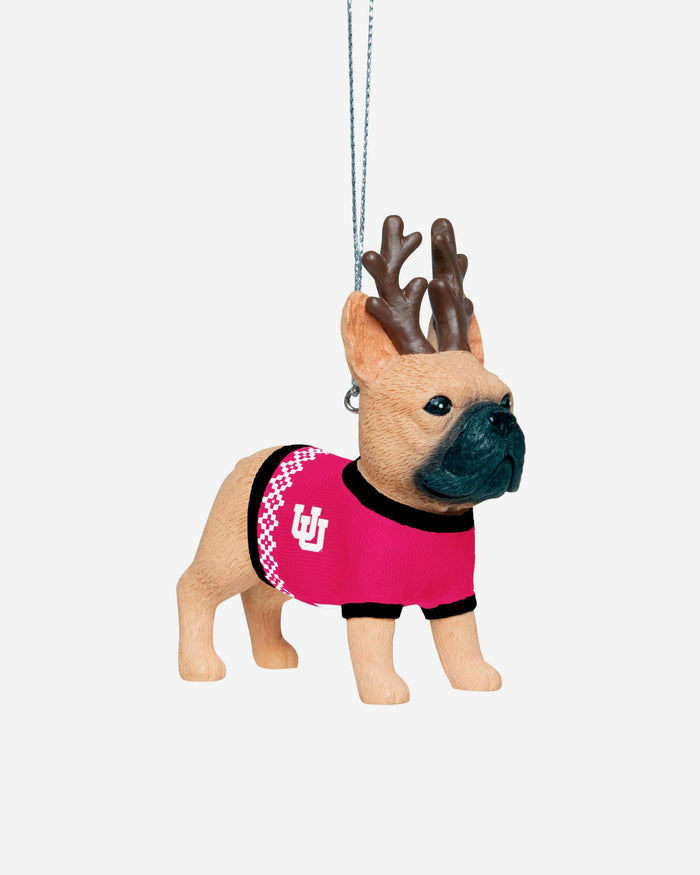Utah Utes French Bulldog Wearing Sweater Ornament FOCO - FOCO.com